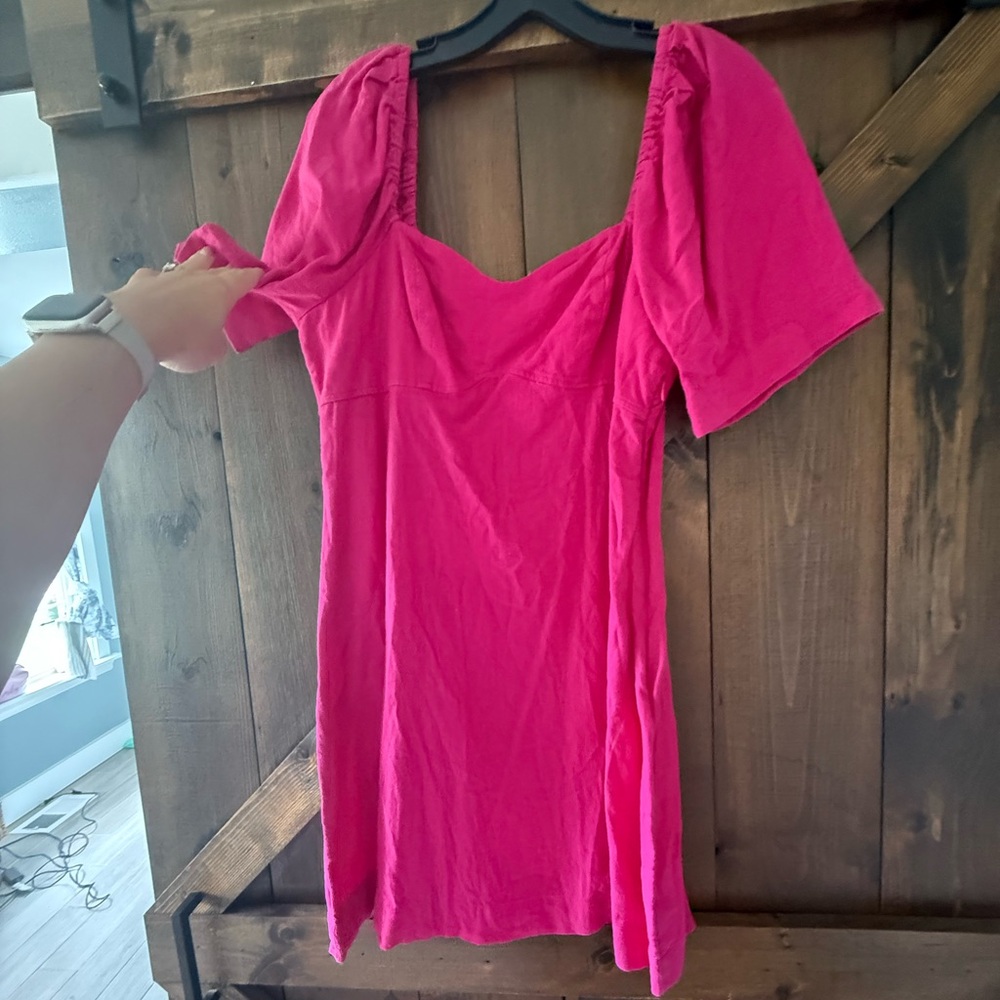 Pink cotton mini dress